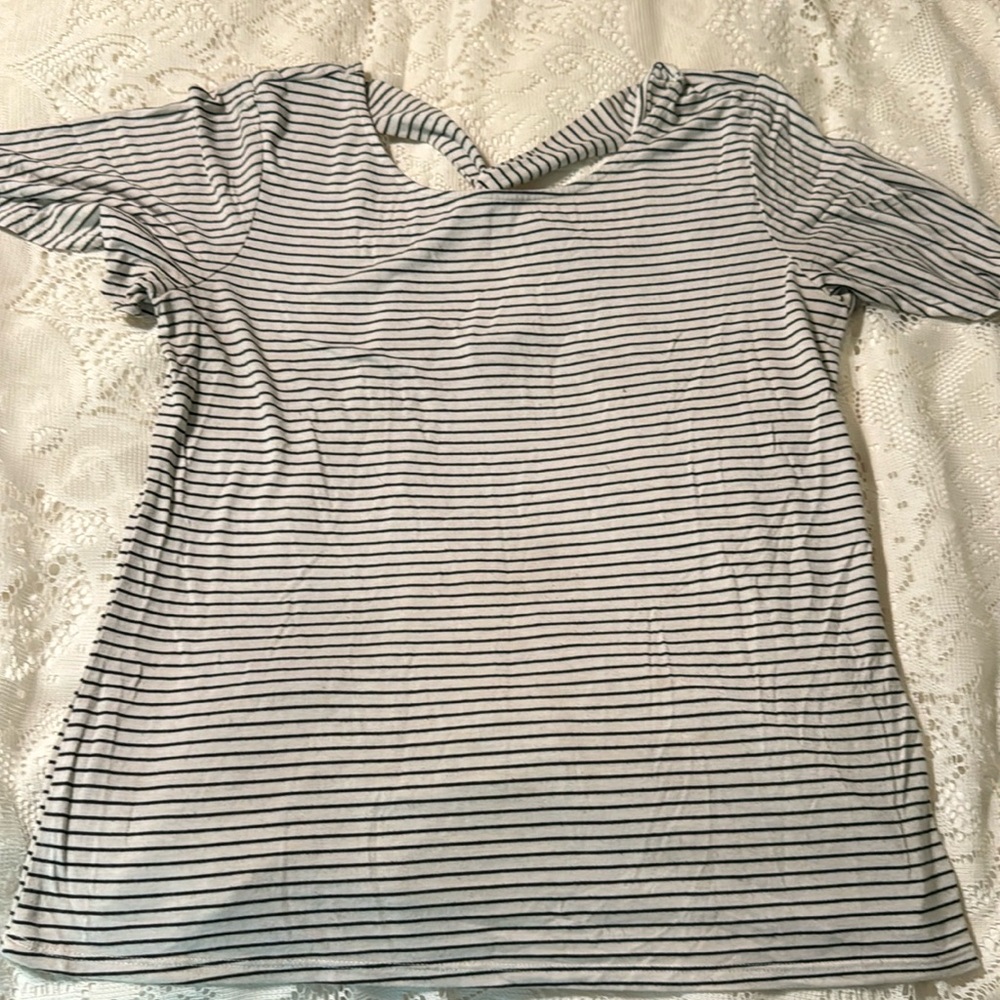 Medium Black/White Striped Blouse